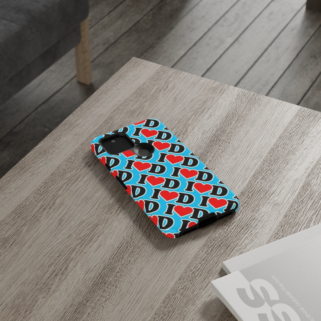 I Heart D all over print Tough Cases BLUE