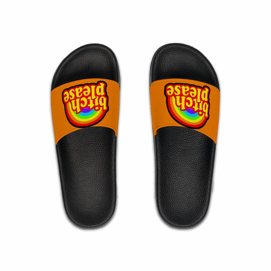 B*tch Please Men's Slide Sandals ORANGE