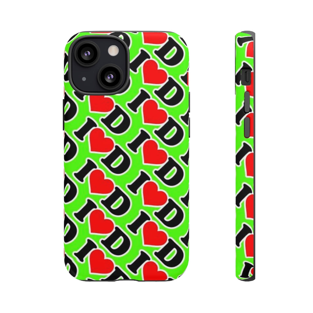 I Heart D all over print Tough Cases GREEN