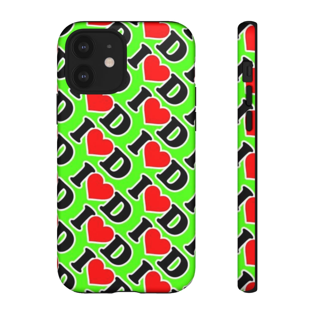 I Heart D all over print Tough Cases GREEN