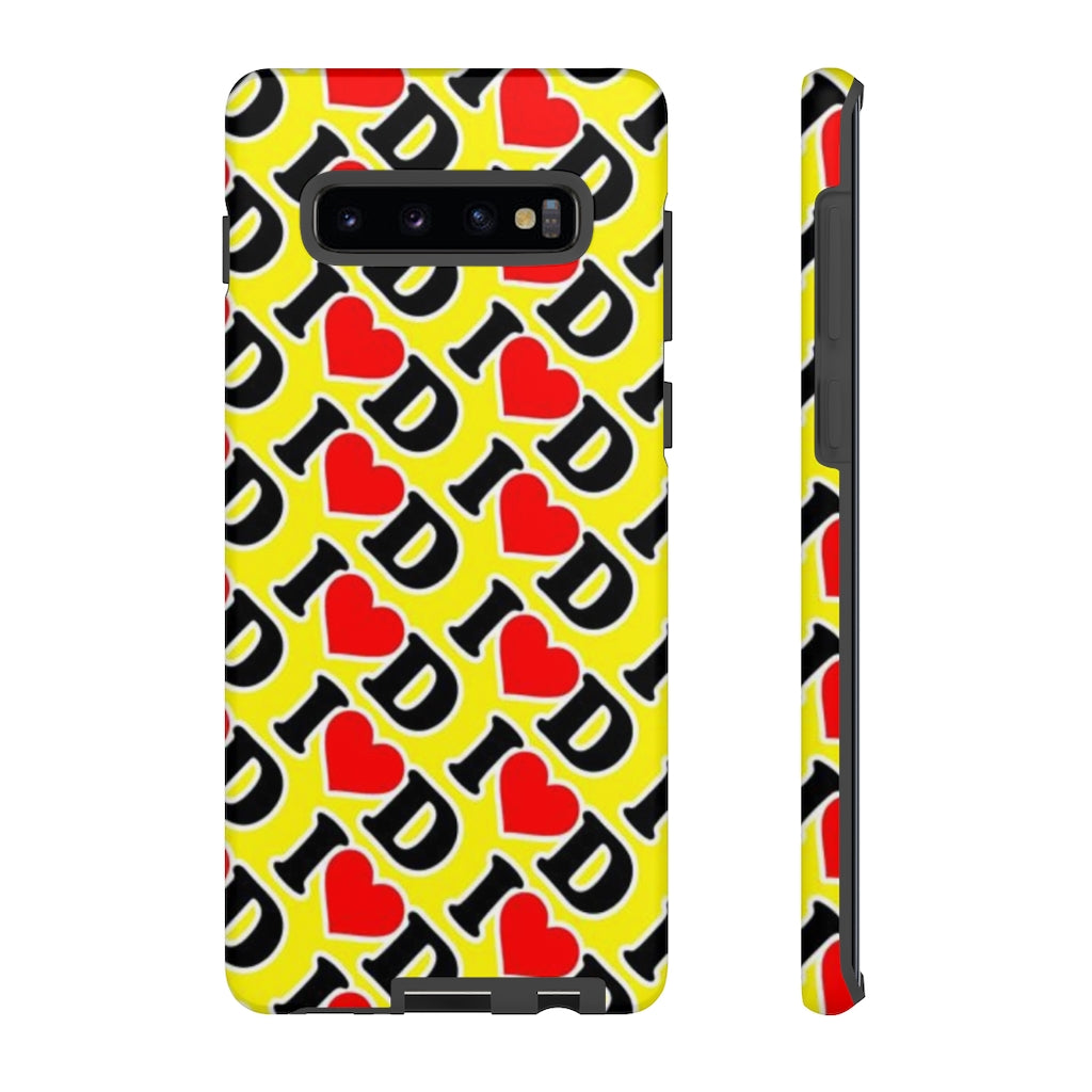 I Heart D all over print Tough Cases YELLOW