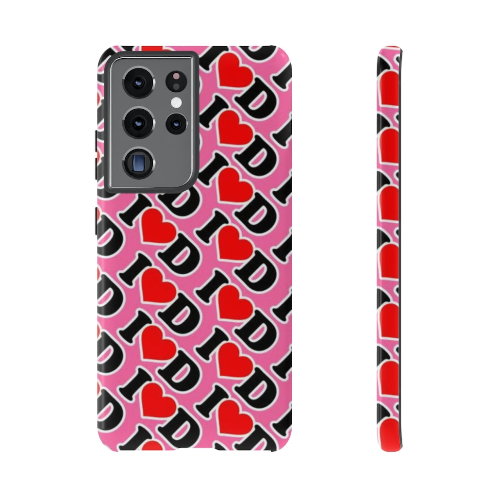 I Heart D all over print Tough Cases PINK