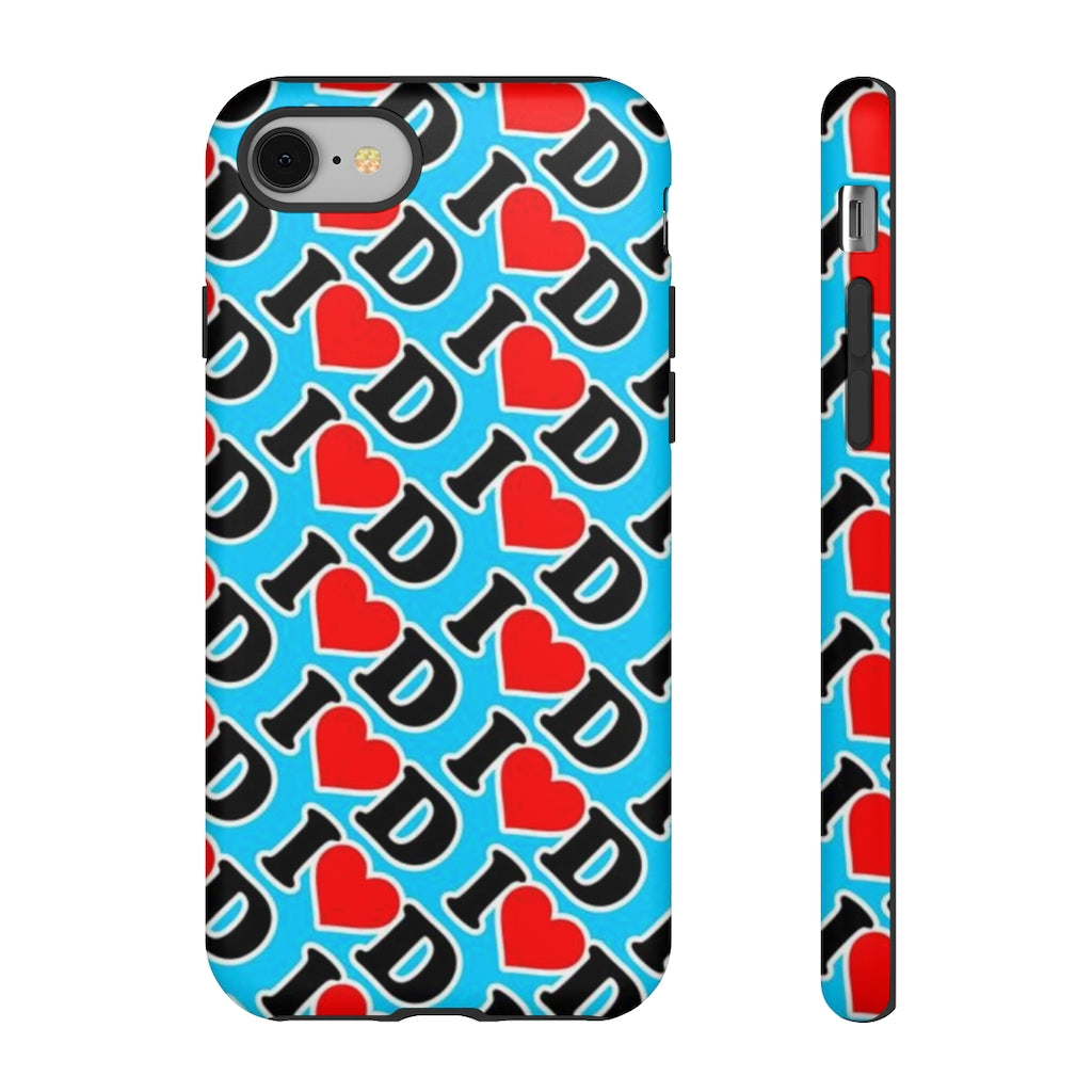 I Heart D all over print Tough Cases BLUE