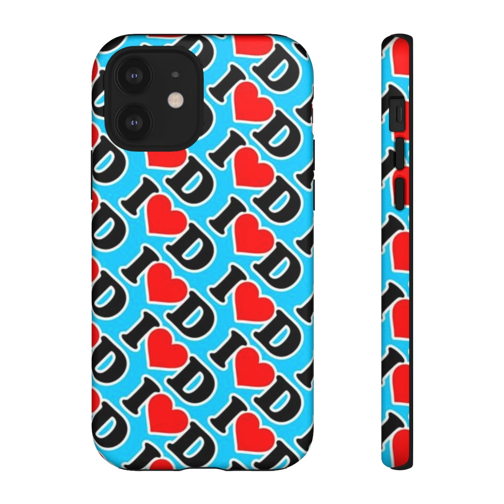 I Heart D all over print Tough Cases BLUE