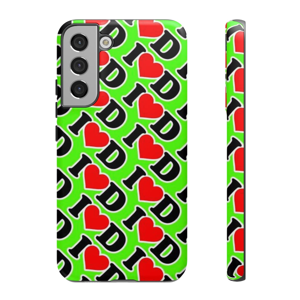 I Heart D all over print Tough Cases GREEN