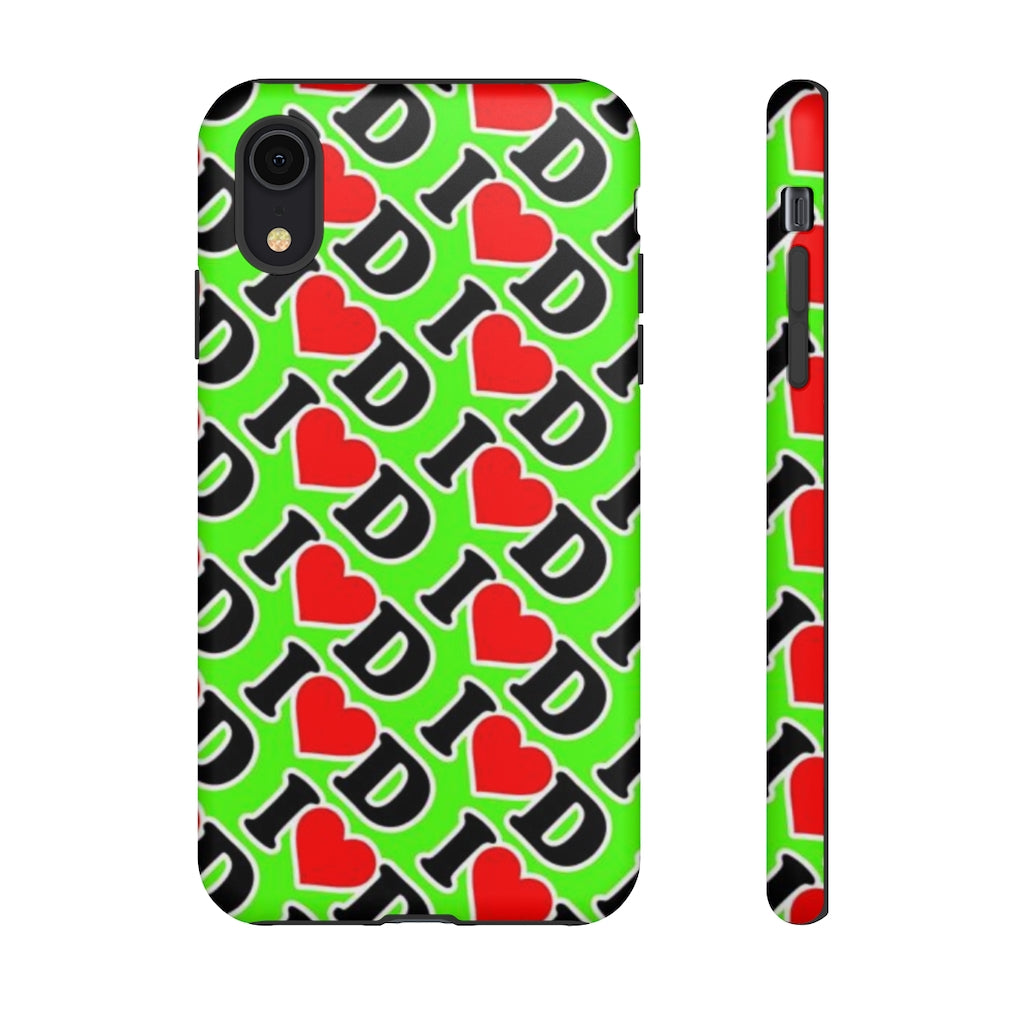 I Heart D all over print Tough Cases GREEN