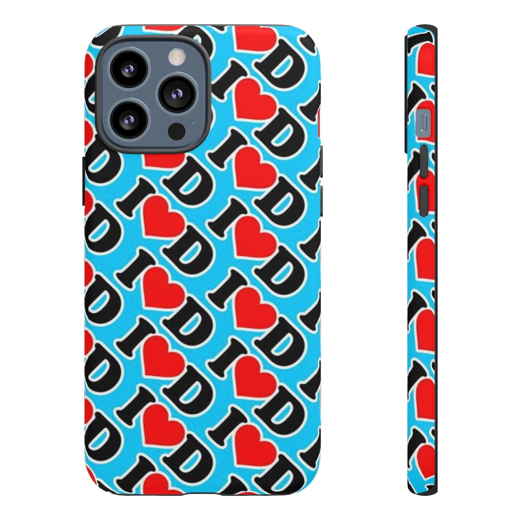 I Heart D all over print Tough Cases BLUE