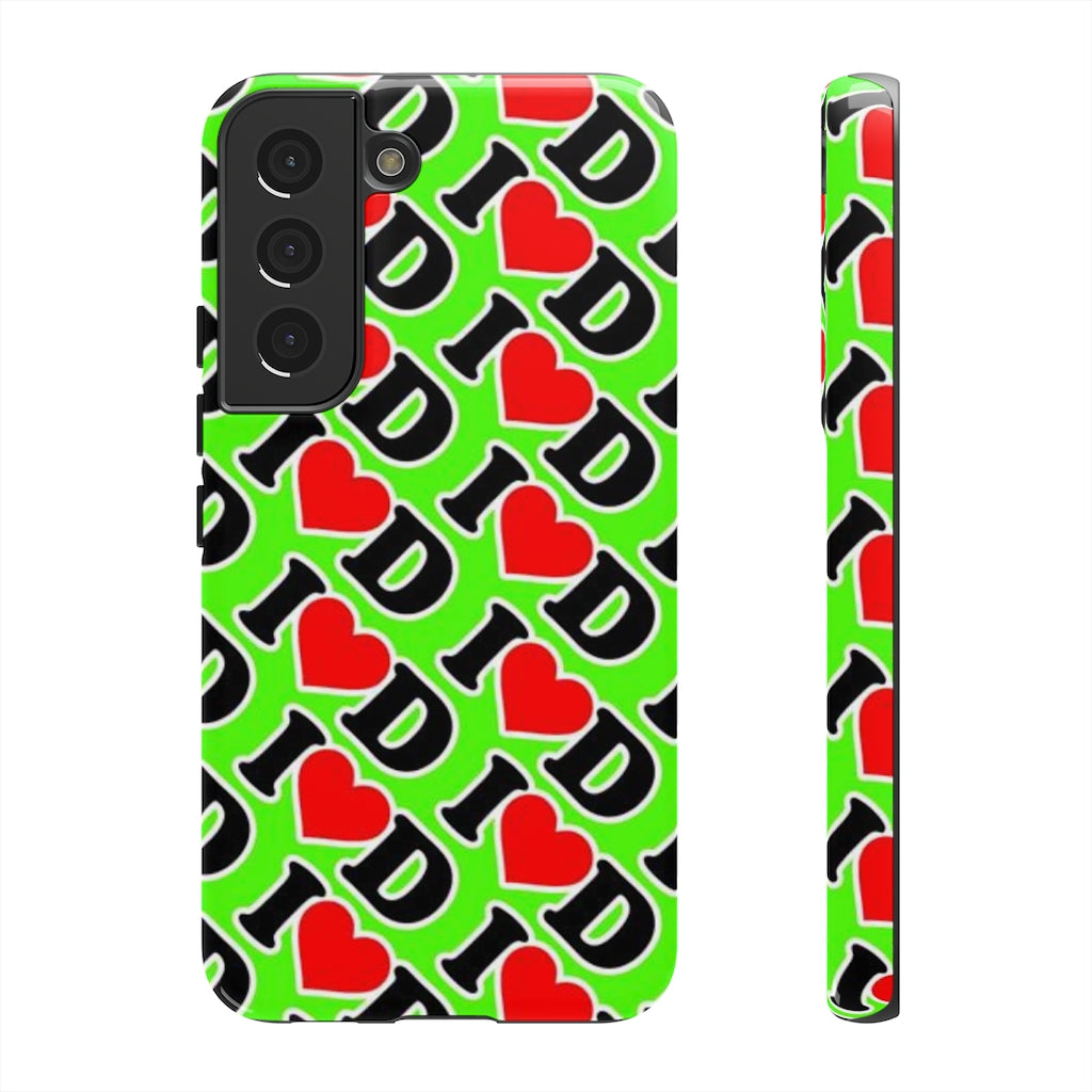 I Heart D all over print Tough Cases GREEN