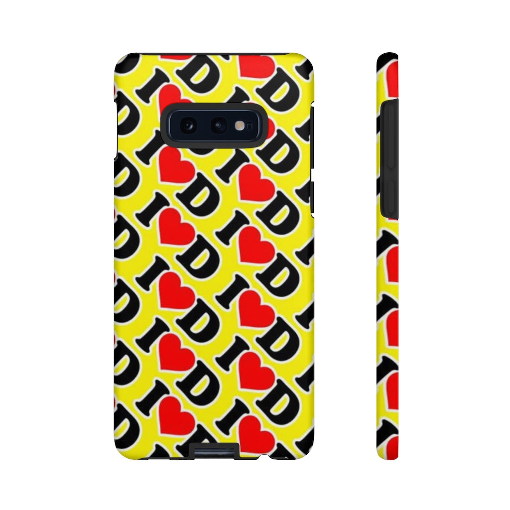 I Heart D all over print Tough Cases YELLOW