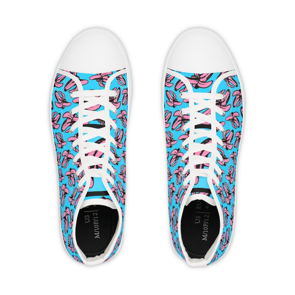 Banana all  over print Men's High Top Sneakers