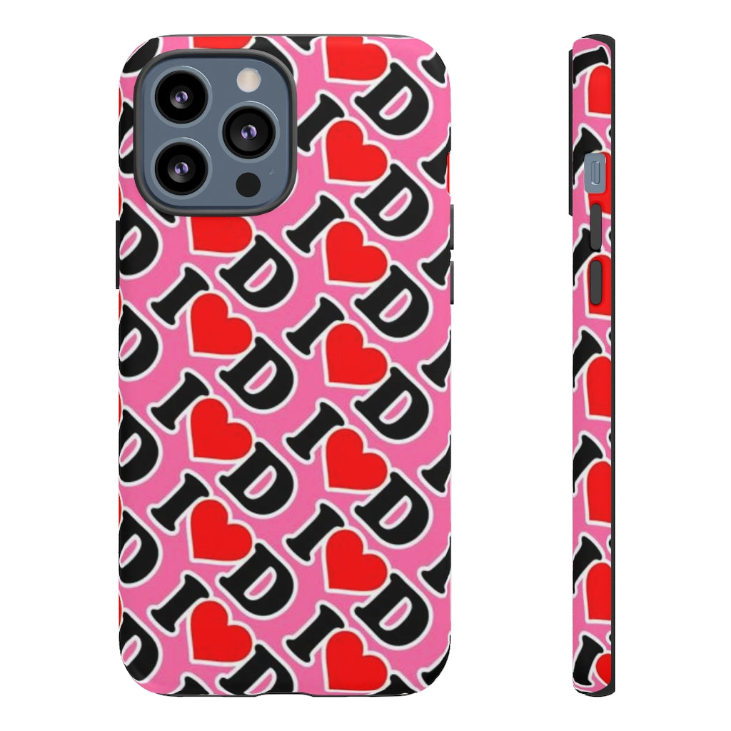 I Heart D all over print Tough Cases PINK