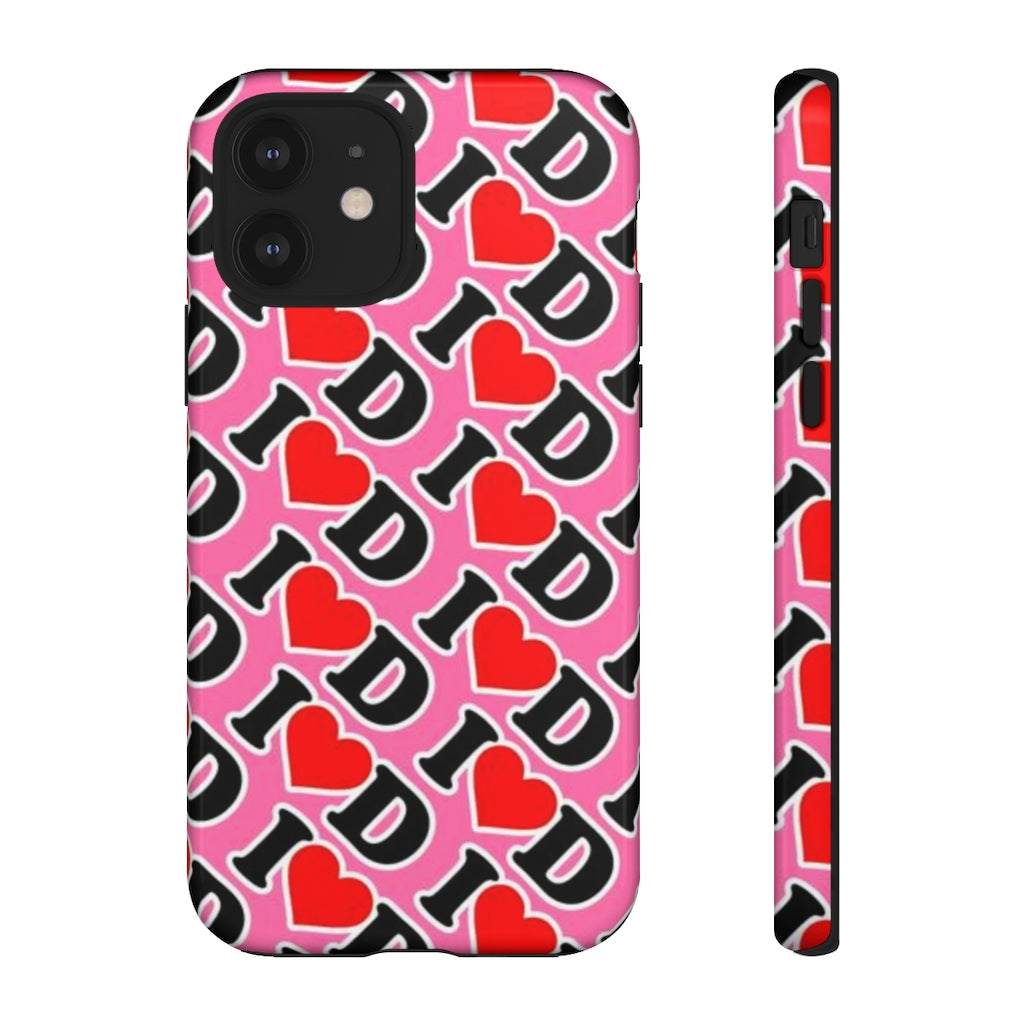 I Heart D all over print Tough Cases PINK