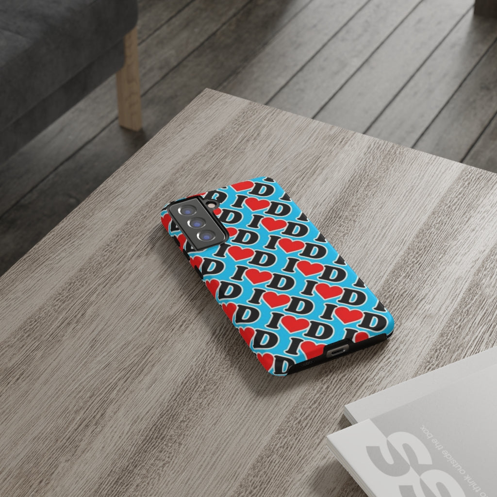 I Heart D all over print Tough Cases BLUE