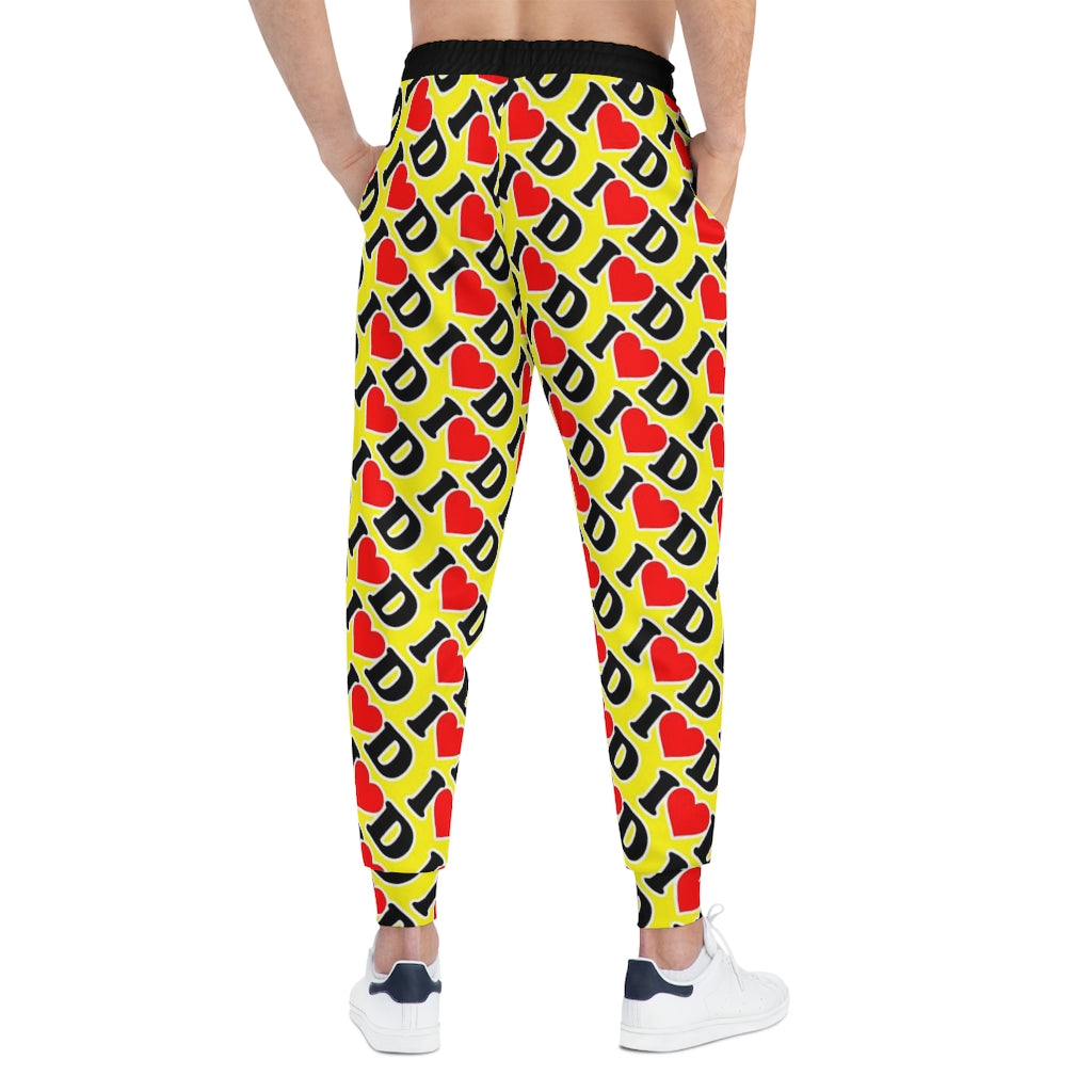 I Heart D all over print Athletic Joggers (AOP) YELLOW