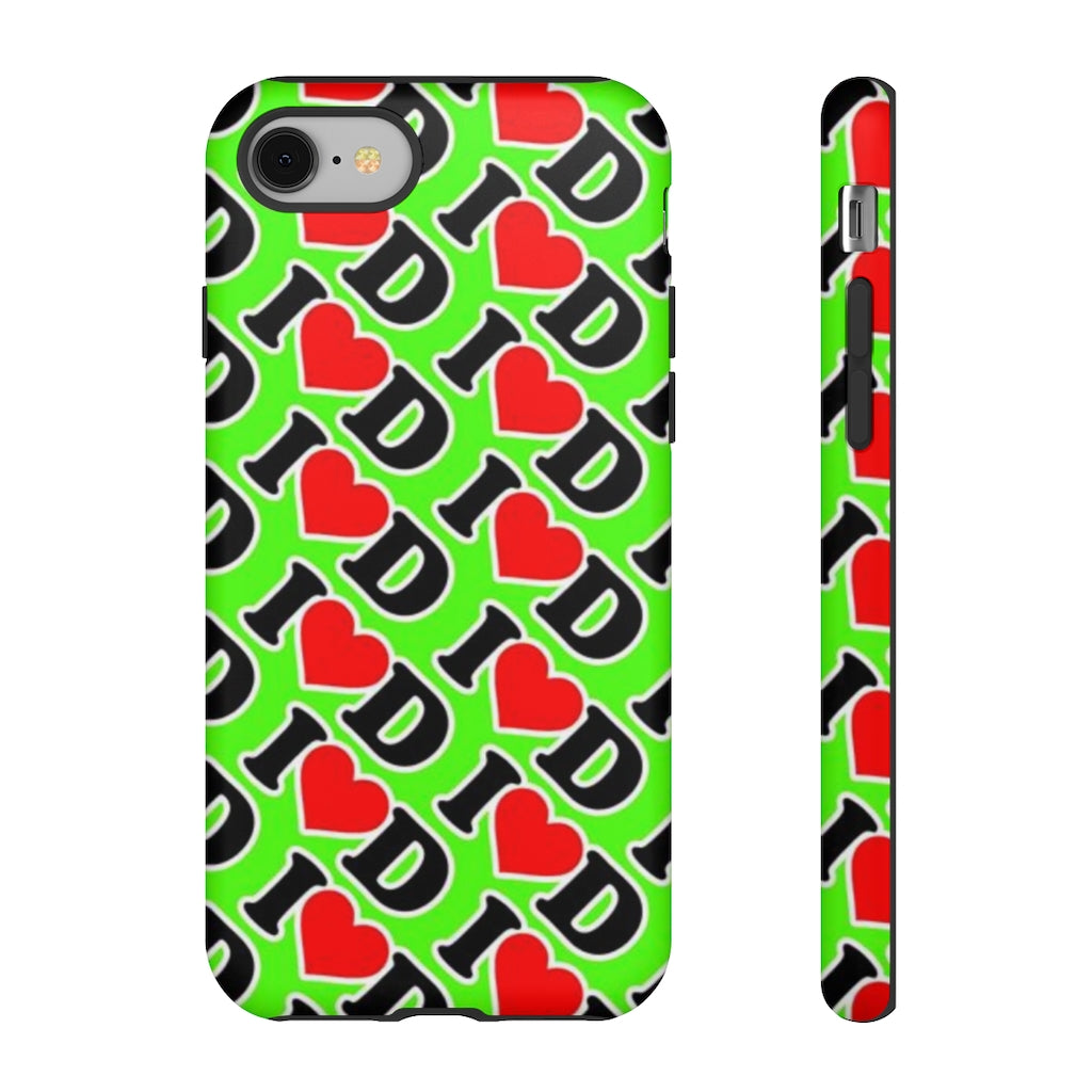 I Heart D all over print Tough Cases GREEN