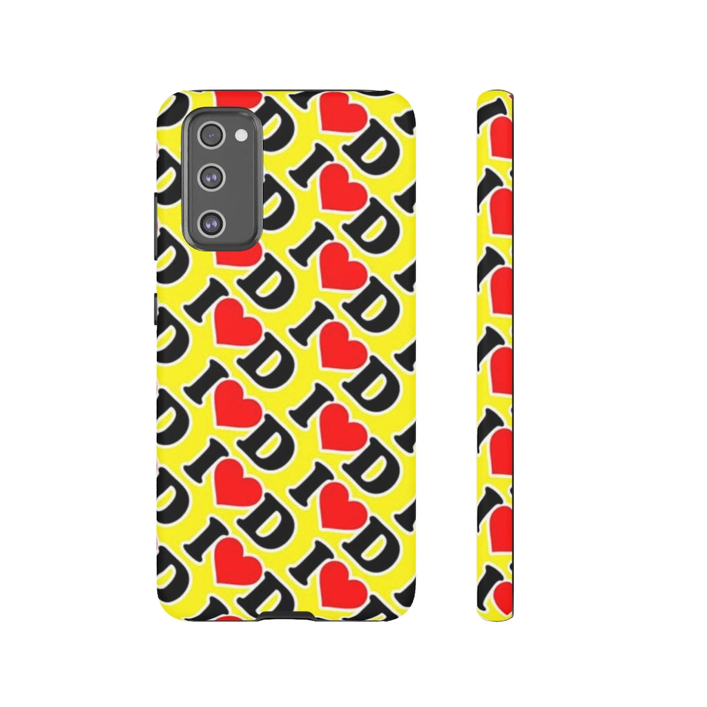 I Heart D all over print Tough Cases YELLOW