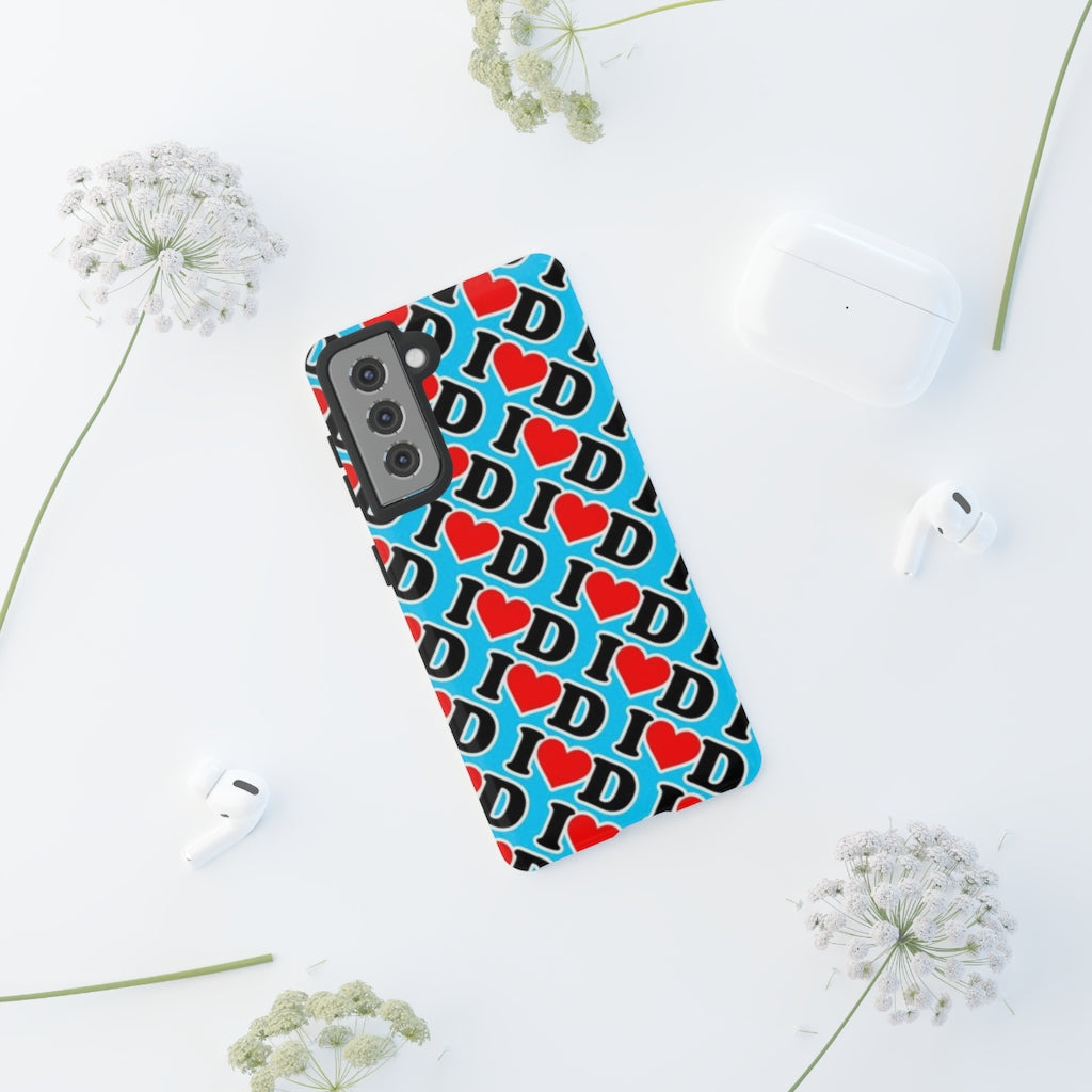 I Heart D all over print Tough Cases BLUE