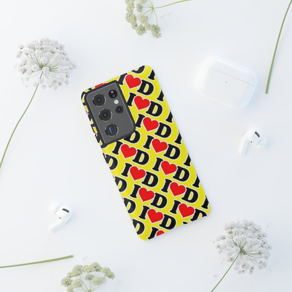 I Heart D all over print Tough Cases YELLOW