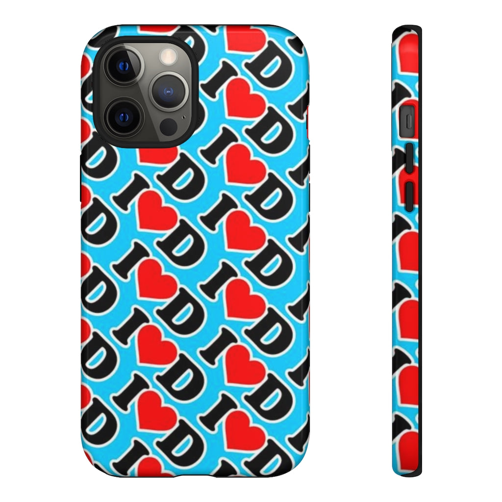 I Heart D all over print Tough Cases BLUE