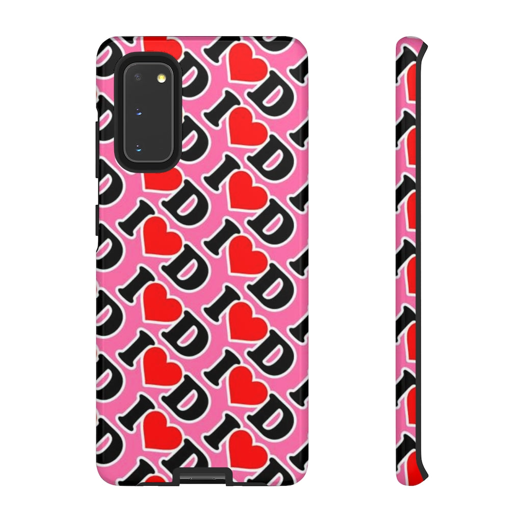 I Heart D all over print Tough Cases PINK