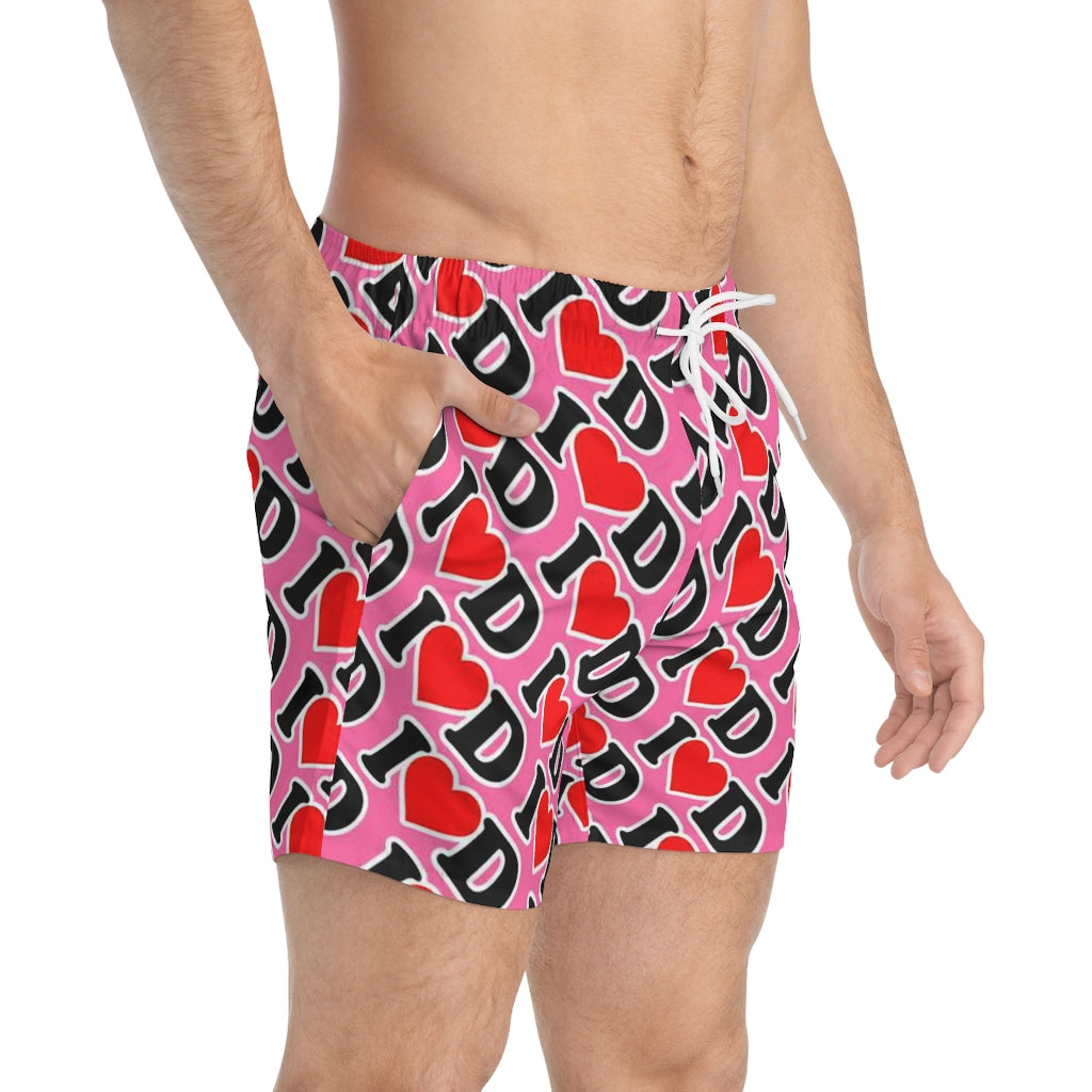 I Heart D Swim Trunks PINK