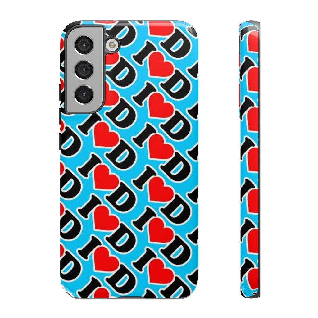 I Heart D all over print Tough Cases BLUE