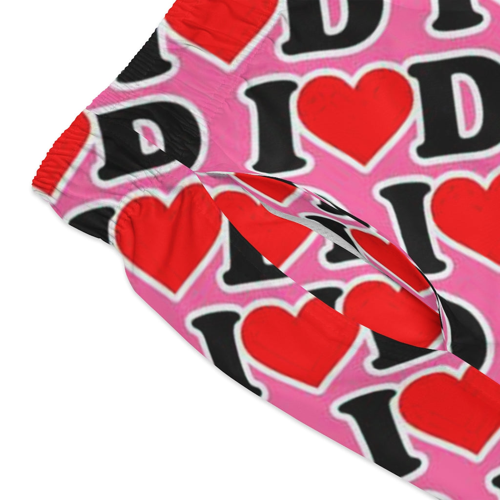 I Heart D Swim Trunks PINK