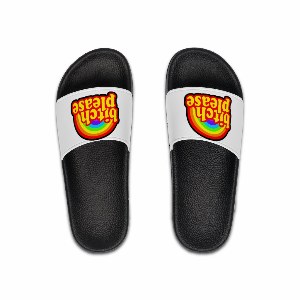 B*tch Please Men's Slide Sandals WHITE