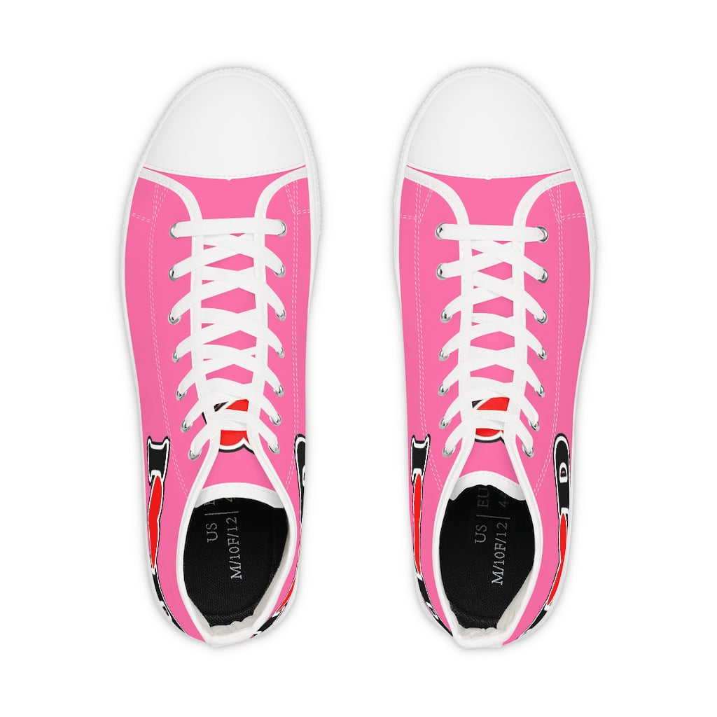 I Heart D Men's High Top Sneakers PINK