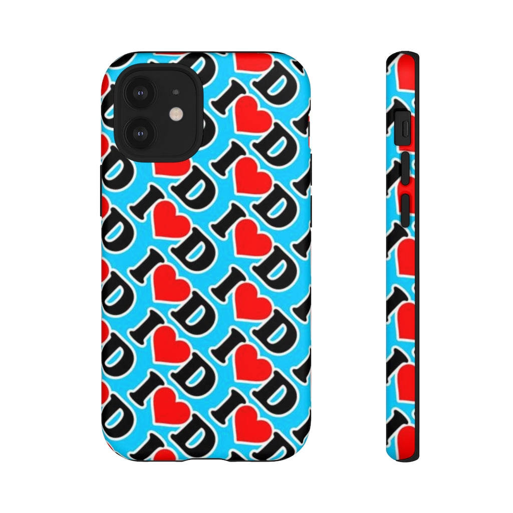 I Heart D all over print Tough Cases BLUE