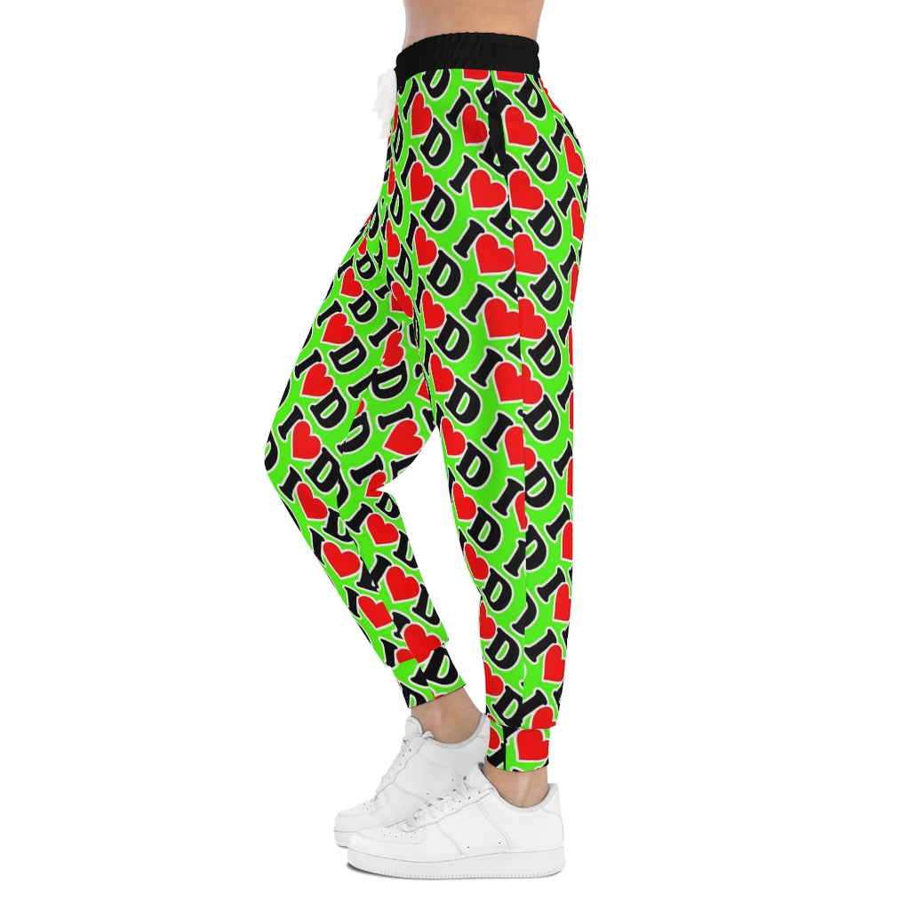 I Heart D Athletic Joggers (AOP) GREEN