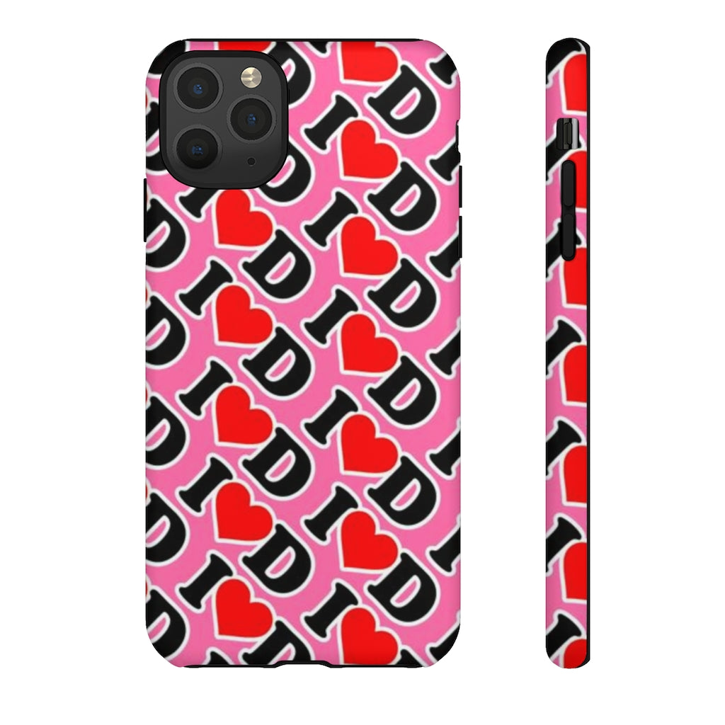 I Heart D all over print Tough Cases PINK