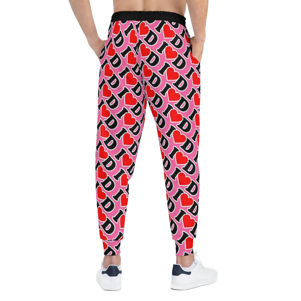 I Heart D Athletic Joggers (AOP) PINK