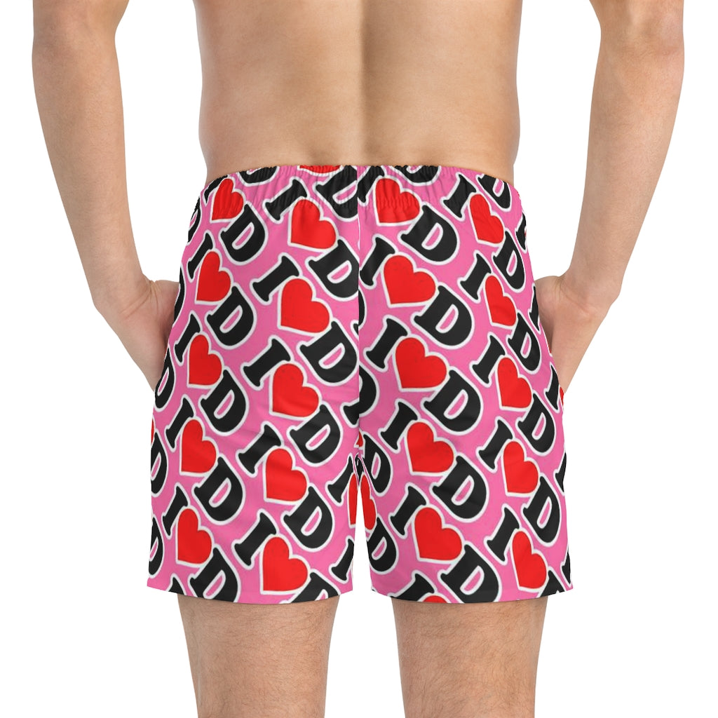 I Heart D Swim Trunks PINK