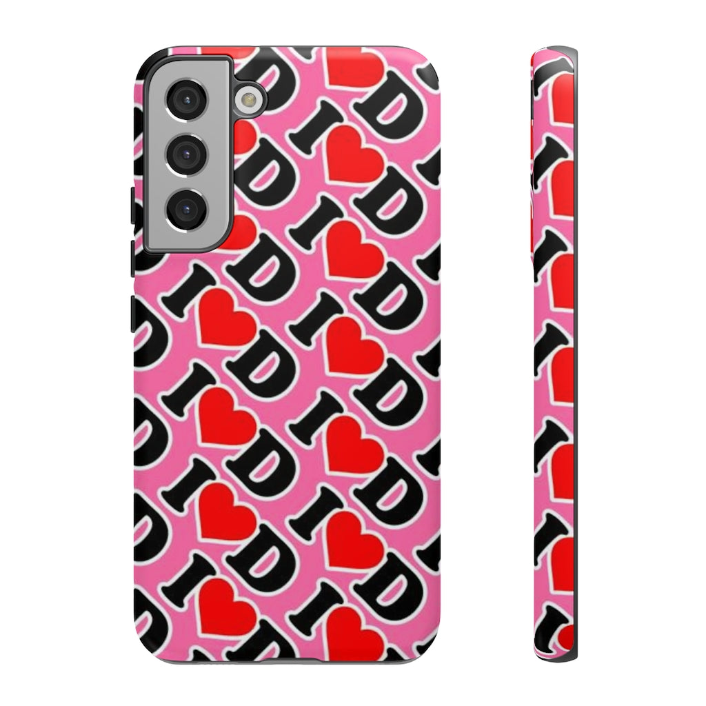 I Heart D all over print Tough Cases PINK