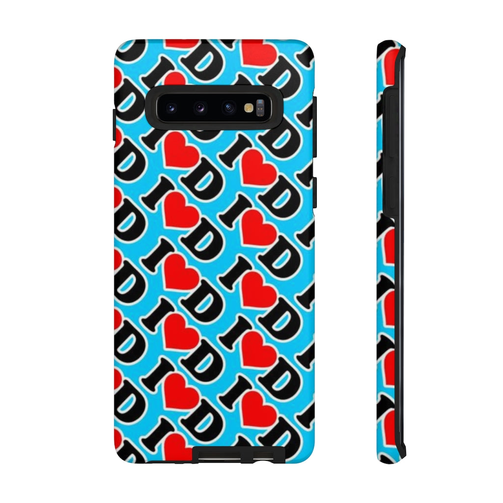 I Heart D all over print Tough Cases BLUE