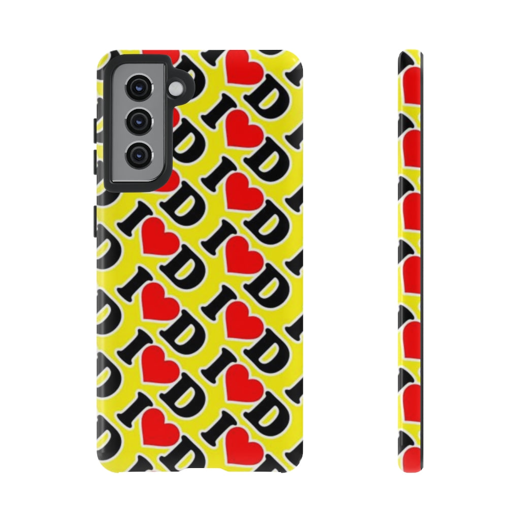 I Heart D all over print Tough Cases YELLOW