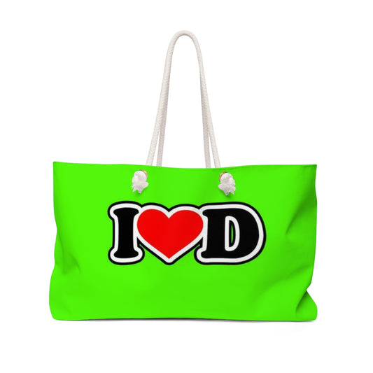 I Heart D Weekender Bag GREEN