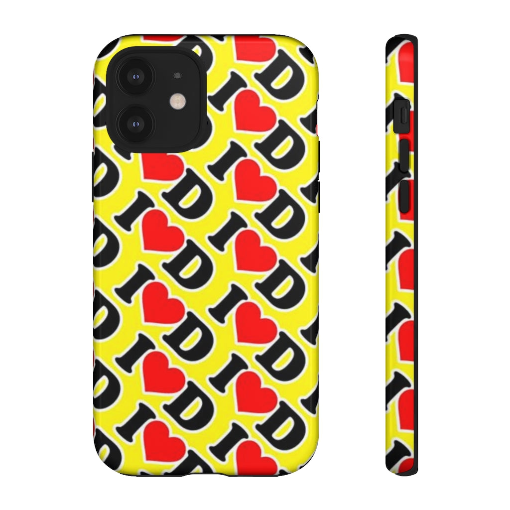 I Heart D all over print Tough Cases YELLOW