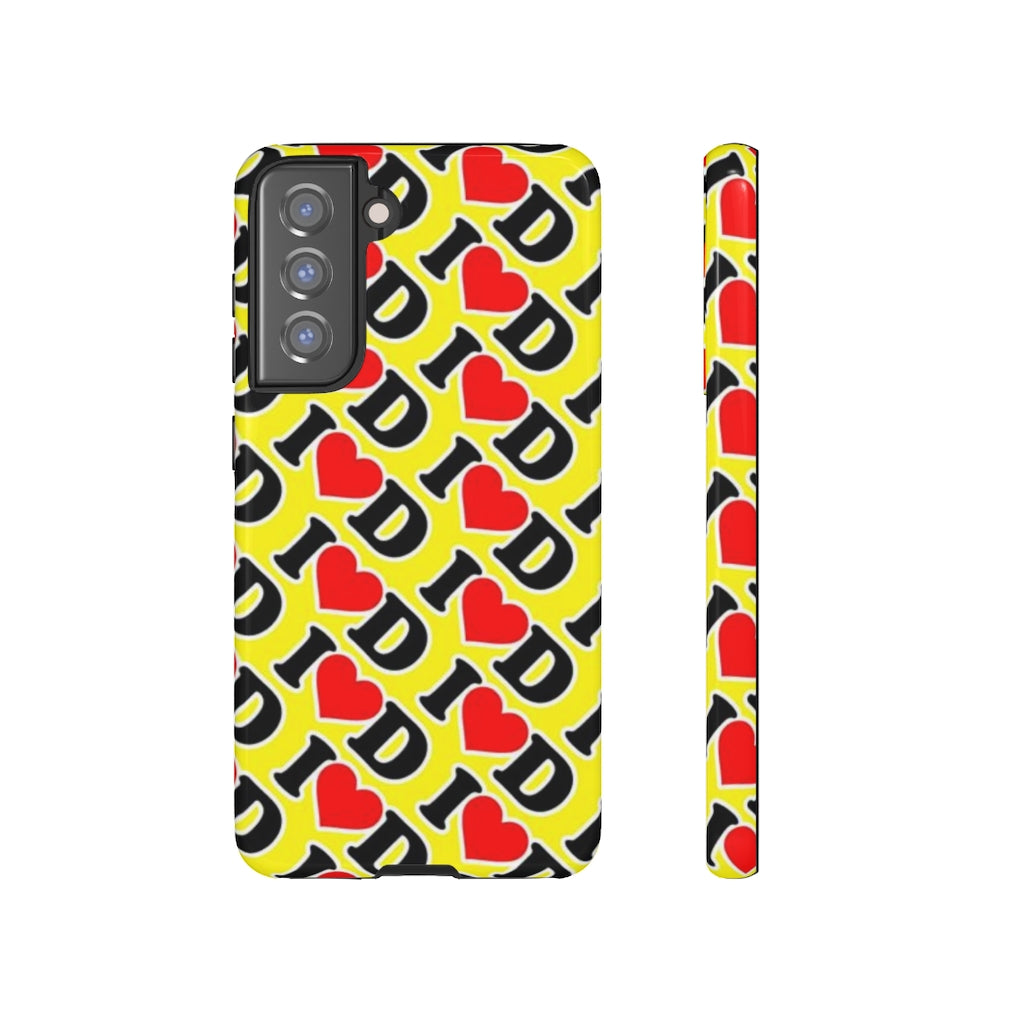 I Heart D all over print Tough Cases YELLOW