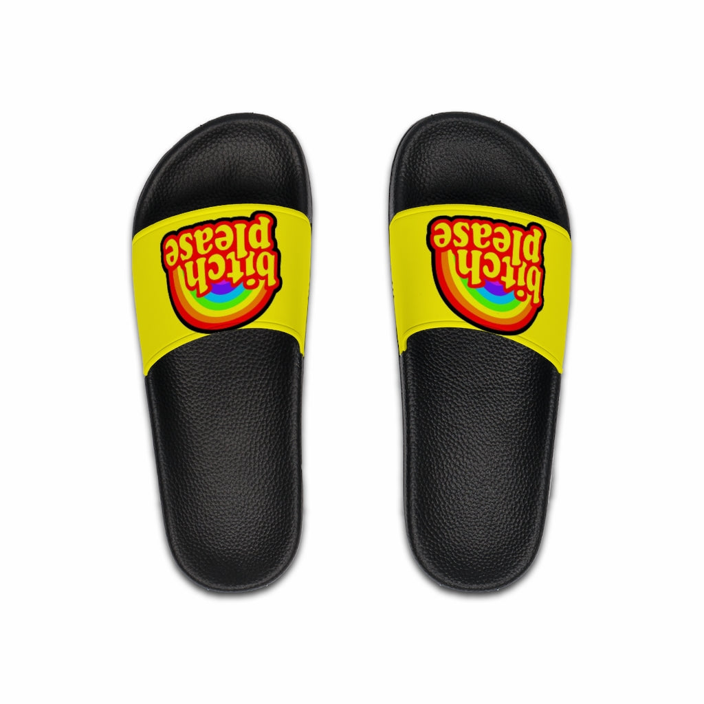 B*tch Please Men's Slide Sandals YELLOW