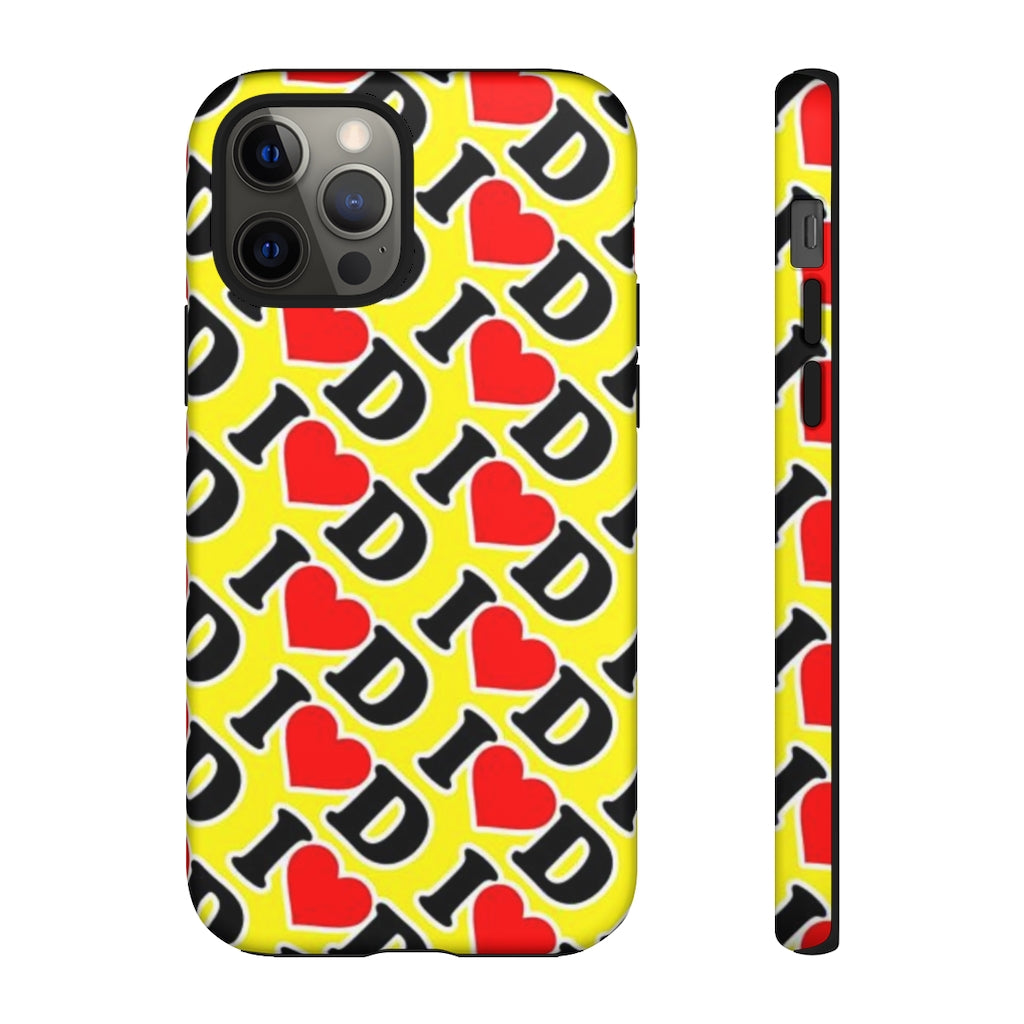 I Heart D all over print Tough Cases YELLOW