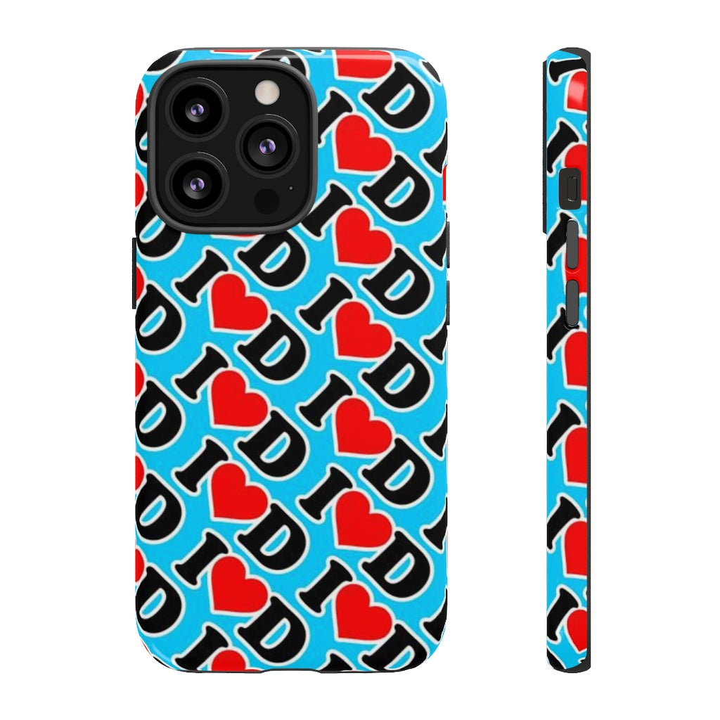 I Heart D all over print Tough Cases BLUE