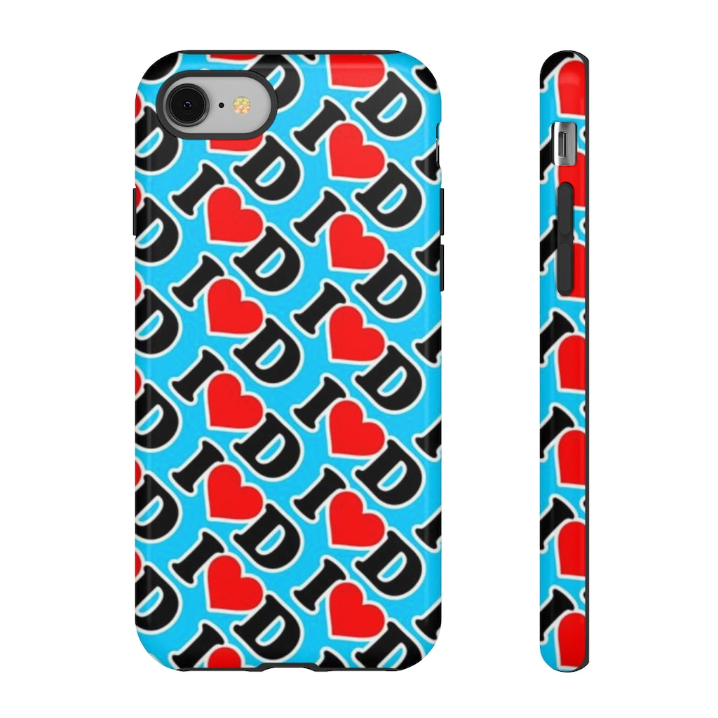 I Heart D all over print Tough Cases BLUE