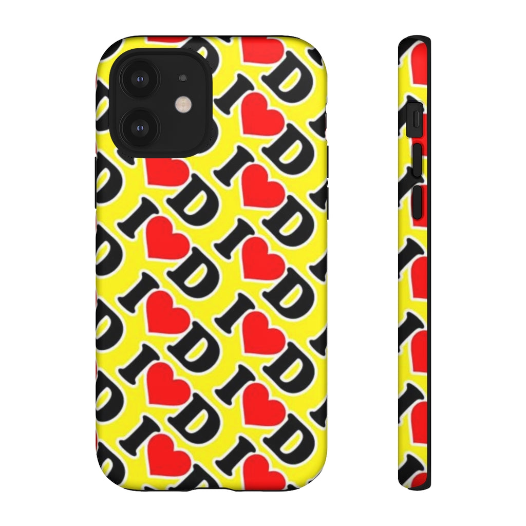 I Heart D all over print Tough Cases YELLOW