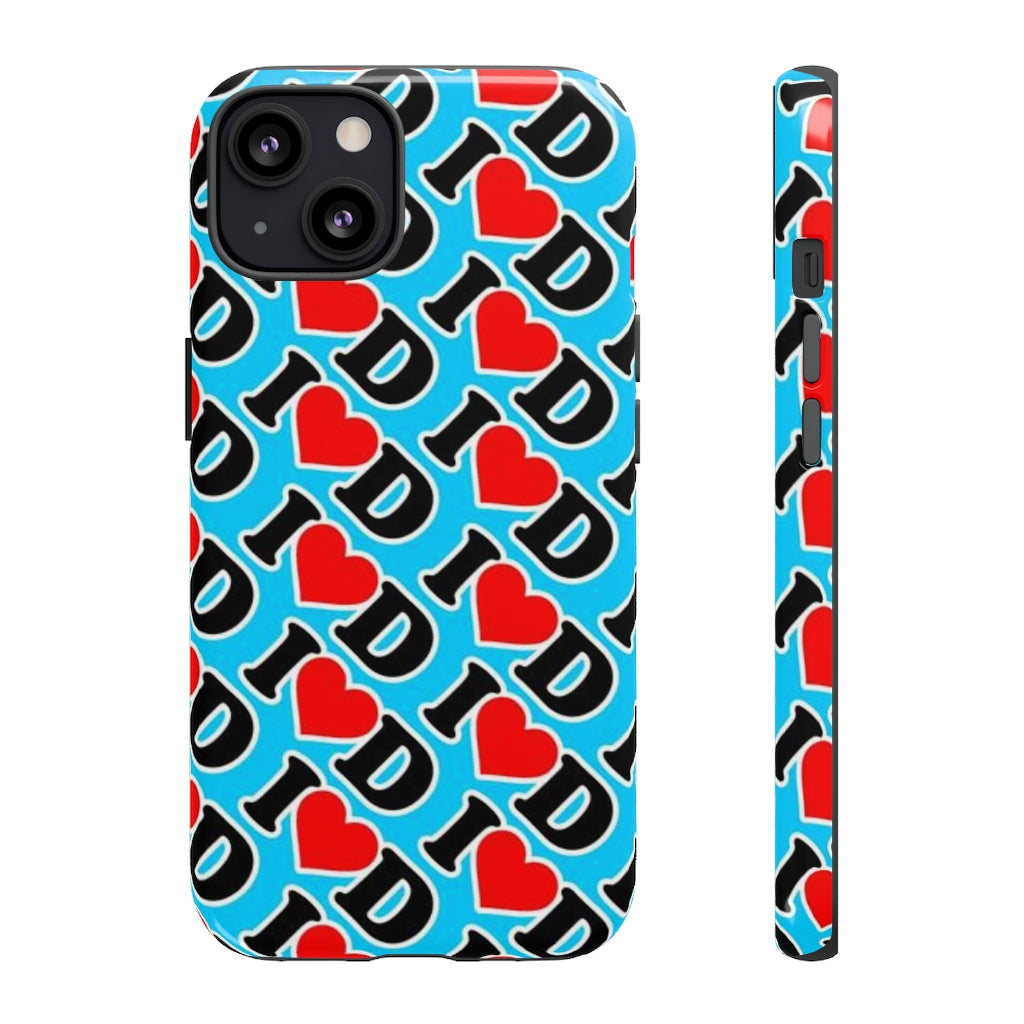 I Heart D all over print Tough Cases BLUE