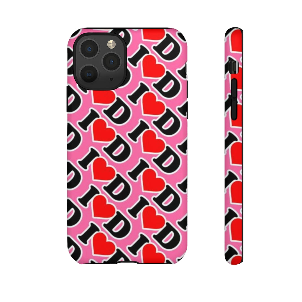 I Heart D all over print Tough Cases PINK