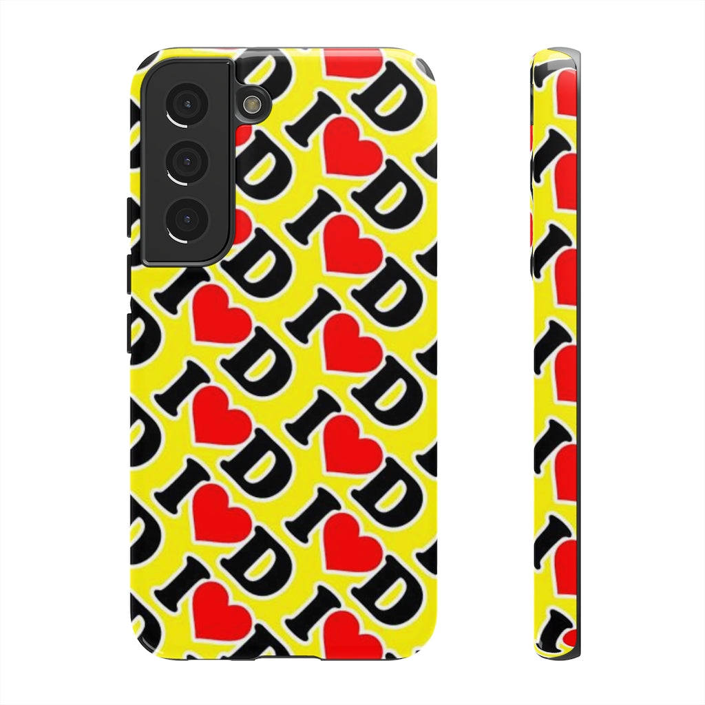 I Heart D all over print Tough Cases YELLOW