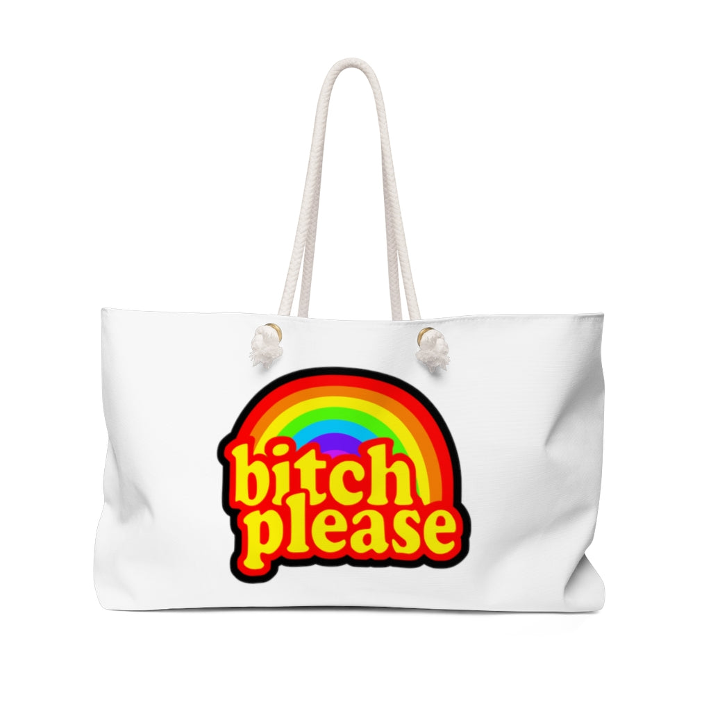 B*tch please Weekender Bag WHITE