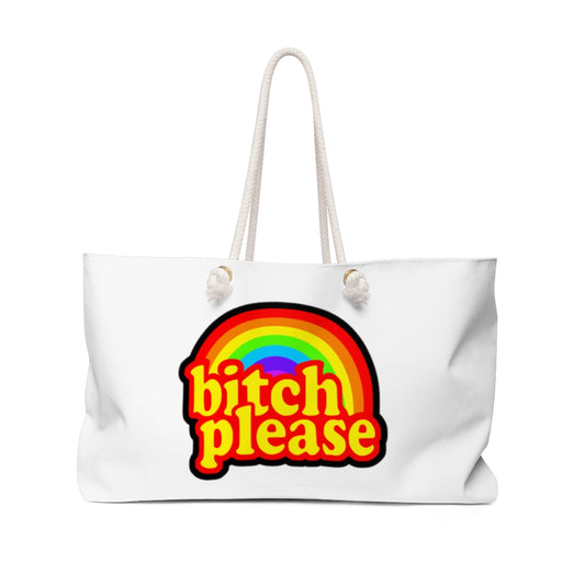 B*tch please Weekender Bag WHITE